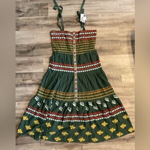 Oliphant Noelani Embroidered Dress Size Large NWT